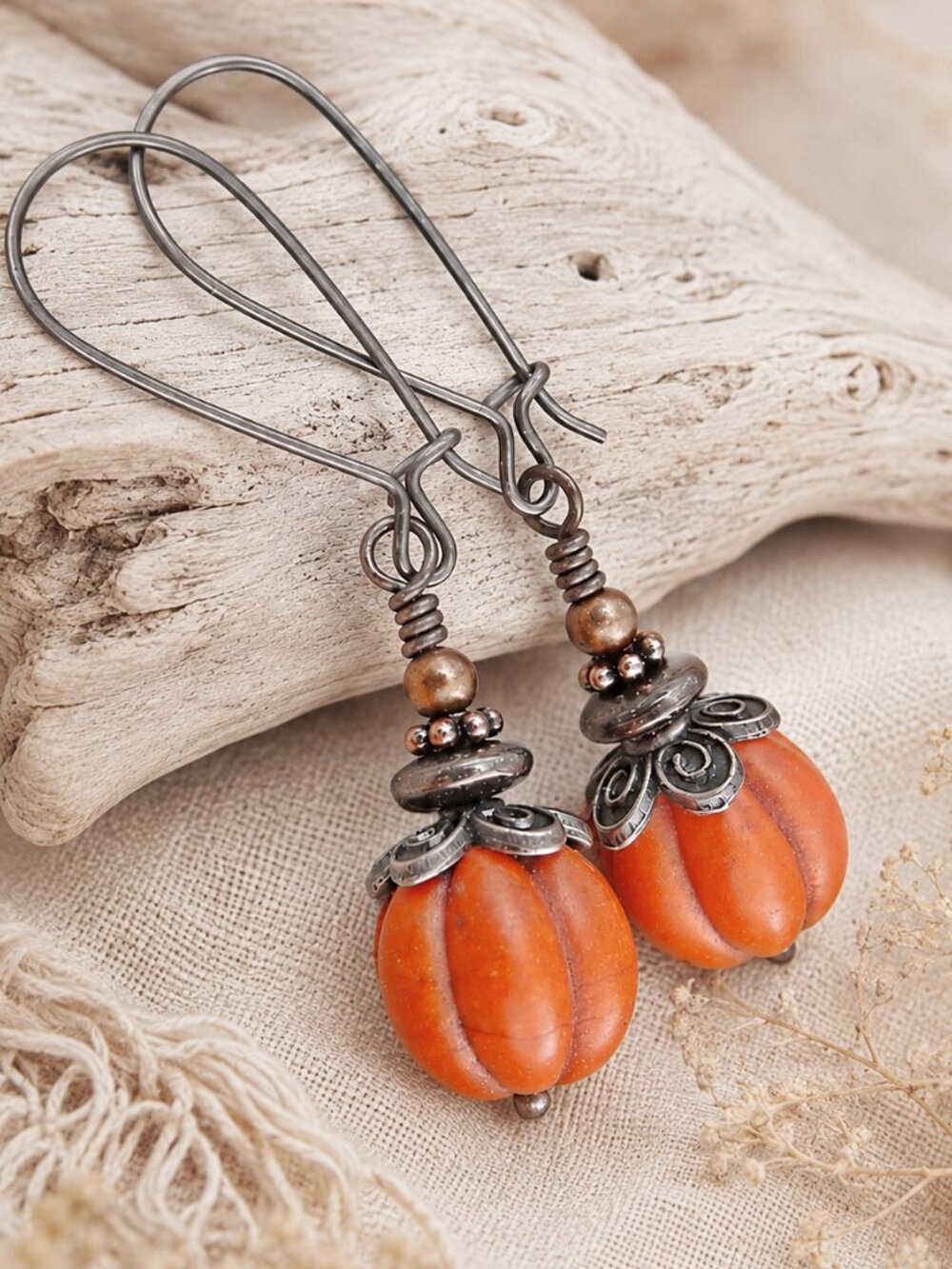 Orange Pumpkin Earrings